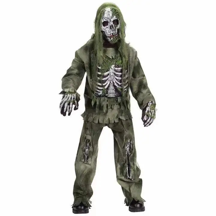 Halloween Zombie Costume for Kids & Adults – Scary Skeleton Living Dead Monster Costume, Spooky Ghost Outfit for Halloween Parties