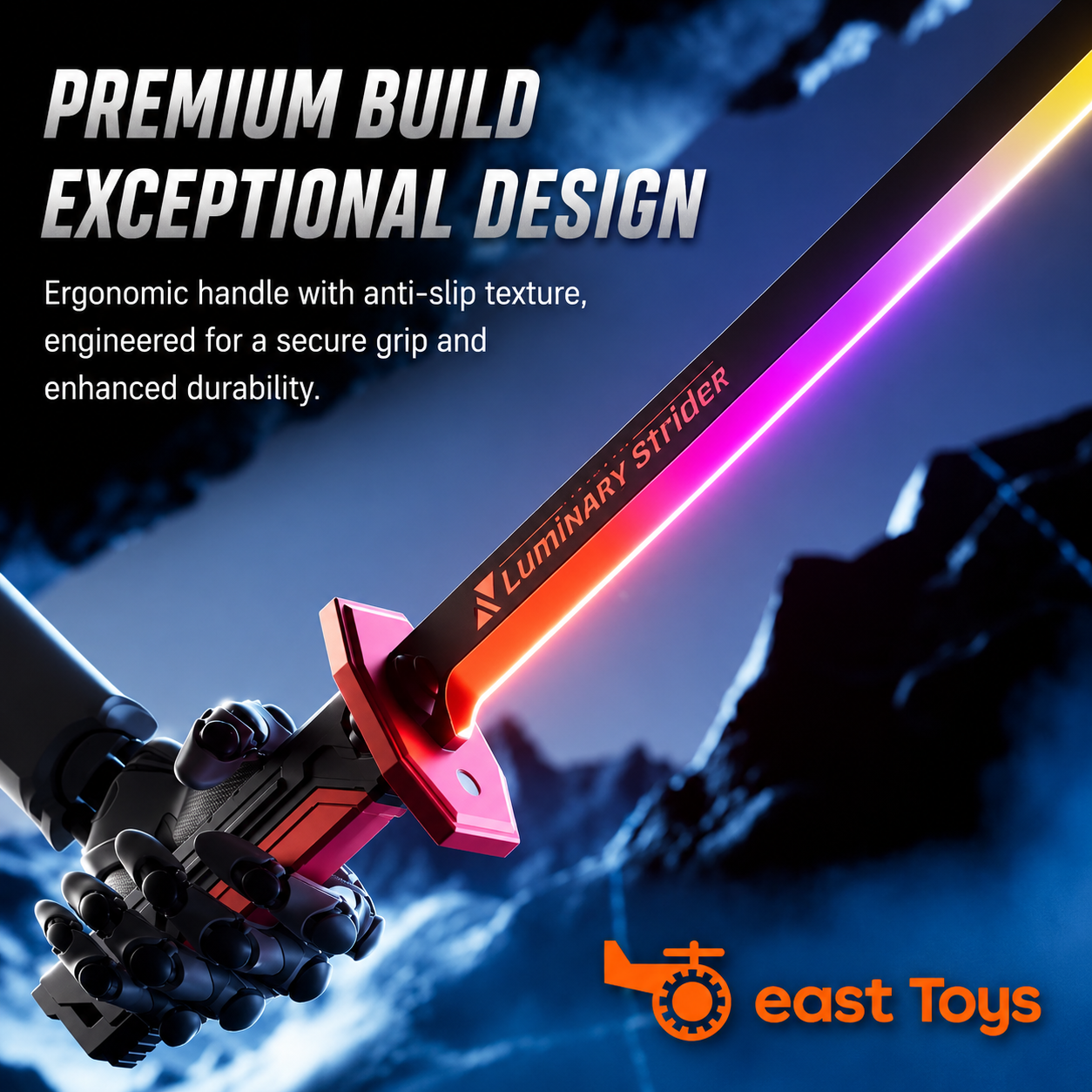 LED Light Saber Toy Sword – 7-Colour Flowing Light, Light-Up Action Toy