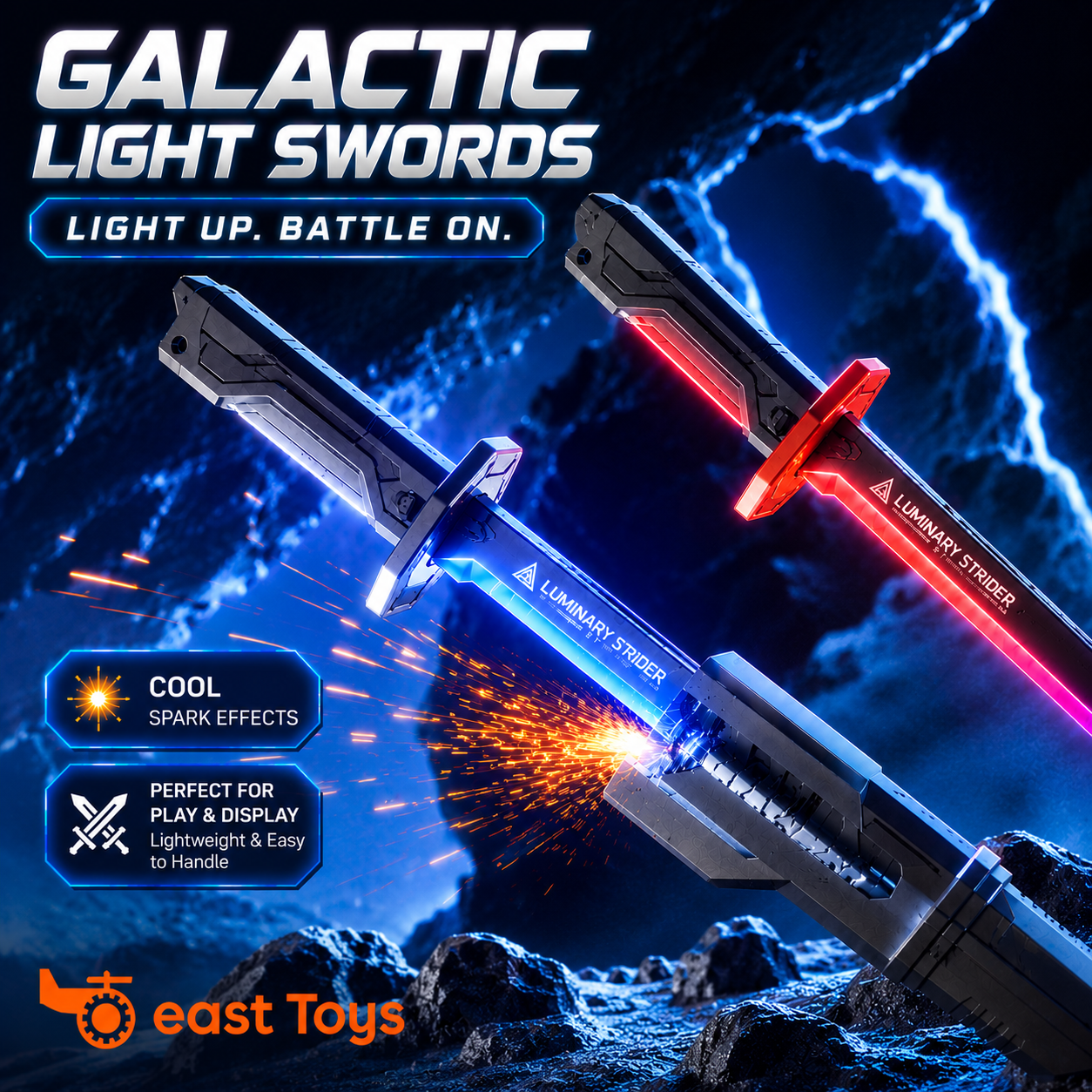 LED Light Saber Toy Sword – 7-Colour Flowing Light, Light-Up Action Toy