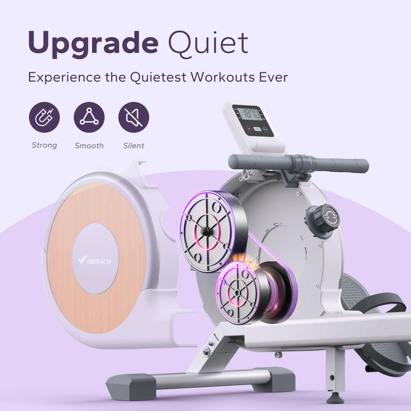 MERACH Rowing Machine Magnetic Rower Machine for Home 16 Levels Quiet Resistance Dual Slide Rail Max 350lb Weight Capacity  R02