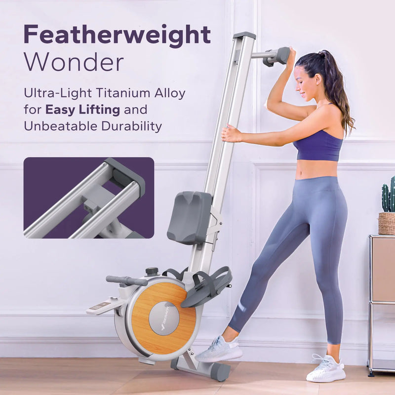 MERACH Rowing Machine Magnetic Rower Machine for Home 16 Levels Quiet Resistance Dual Slide Rail Max 350lb Weight Capacity  R02