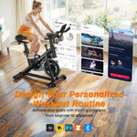 MERACH Exercise Bike Brake Pad Stationary Bike Low Noise Indoor Cycling Bike 270lbs Weight Capacity Tablet Mount Fitness Courses