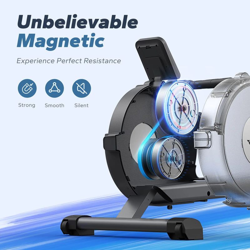 MERACH Rowing Machine Magnetic Rower Machine for Home 16 Levels Quiet Resistance Dual Slide Rail Max 350lb Weight Capacity  R02