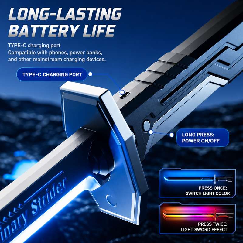 LED Light Saber Toy Sword – 7-Colour Flowing Light, Light-Up Action Toy