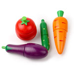 Wooden Toy Cutting Fruit Vegetables Food Pretend Play Toy