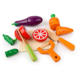 Wooden Toy Cutting Fruit Vegetables Food Pretend Play Toy