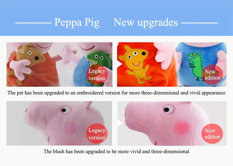 Peppa Pig Plush Toys George, Eddie Bear, Mr Dinosaur