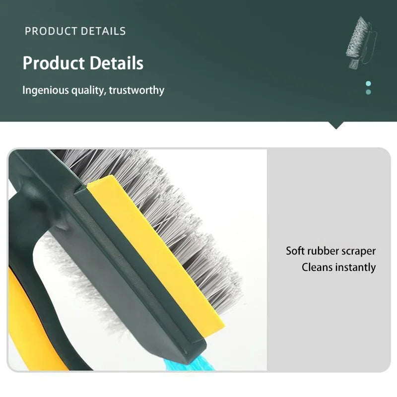 4 in 1 Squeegee Brush For Gap Groove Cleaning Tool Glass Scraper Kitchen Bathroom Floor Tire Cleaner Brushes Home Cleaning Brush