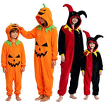 Halloween Pumpkin – Plush Orange Jumpsuit Costume for Adults & Kids, Unisex Carnival Party Outfit, Cosplay & Dress-Up Kigurumi Onesie Costume