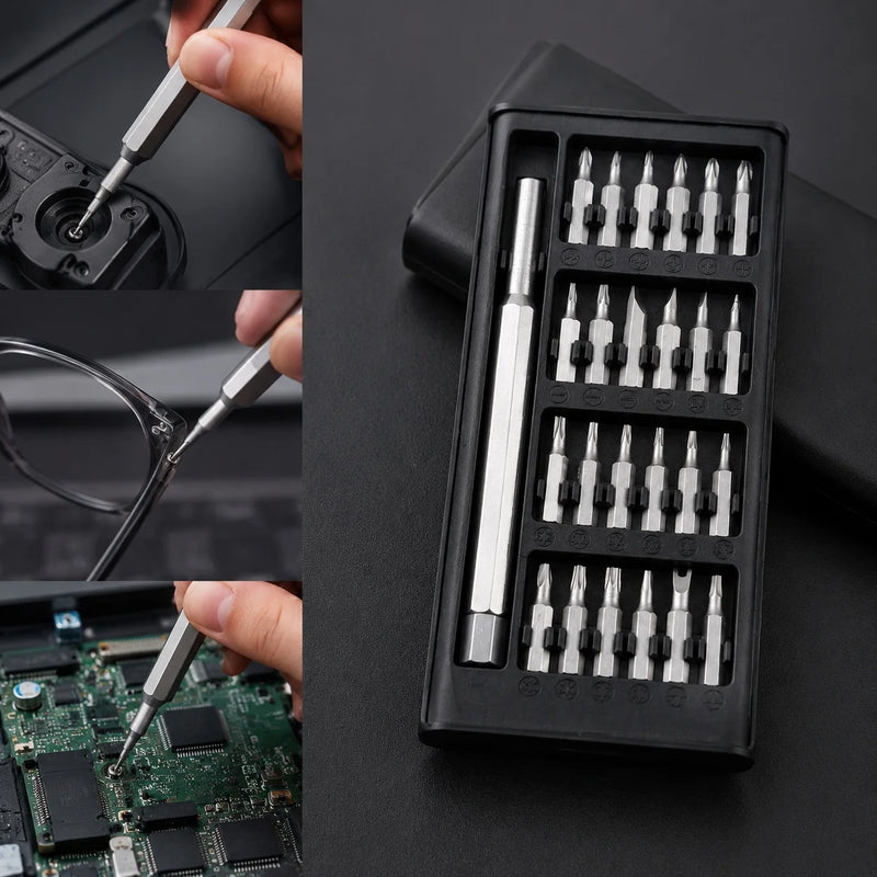24 in 1 Digital Maintenance Precision Screwdriver Set with Portable Storage Box and Electronic Device Disassembly Tool Best for Father's Day