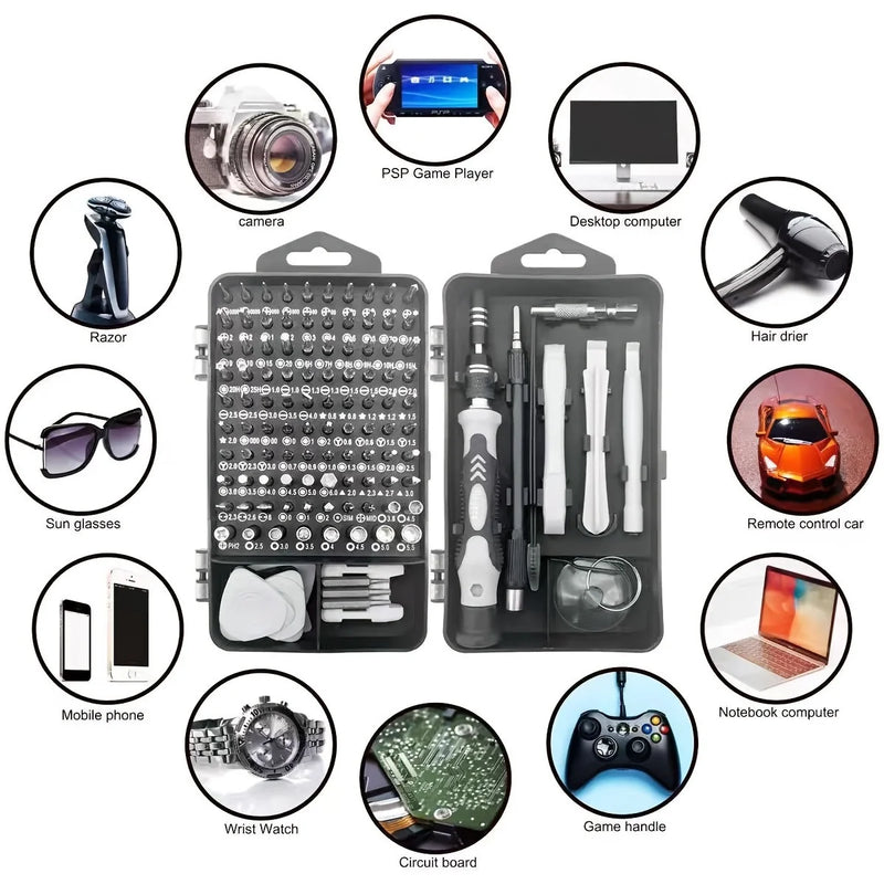 115-in-1 Small Screwdriver Set, Professional Repair Tool Kit for Phone, Computer, Watch, Console, Eyeglass and Electronic. Best for Fathers Days