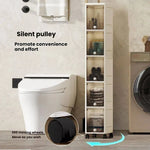 Storage Queen 20cm-Flip lid slit storage cabinet, kitchen slit shelf, bathroom multi-layer plastic snack cabinet, narrow-edge storage cabinet