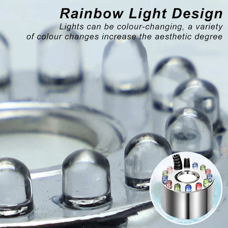 LED Mist Maker Water Fountain Fogger – 12-LED Colour-Changing Pond & Aquarium Fog Machine for Halloween, Easter, Parties & Festivals