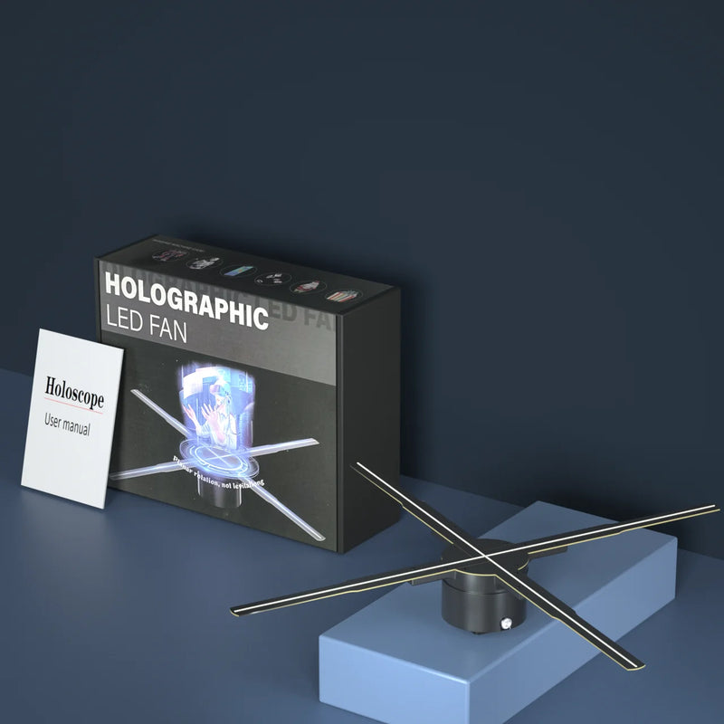 VIGAOT 50cm Wi-Fi Holographic Fan 3D Advertising Machine 576 LED Sign Neon Smart HD Player Support Video Picture Logo Holographic Light