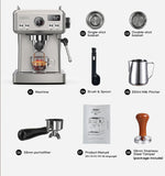 HiBREW 20Bar Semi Automatic Espresso Coffee Machine Temperature Adjustable 58mm Portafilter Cold/Hot Coffee Maker Metal