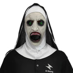 Scary Nun Mask Halloween Costume Bloody Horror Devil Face with Headwrap