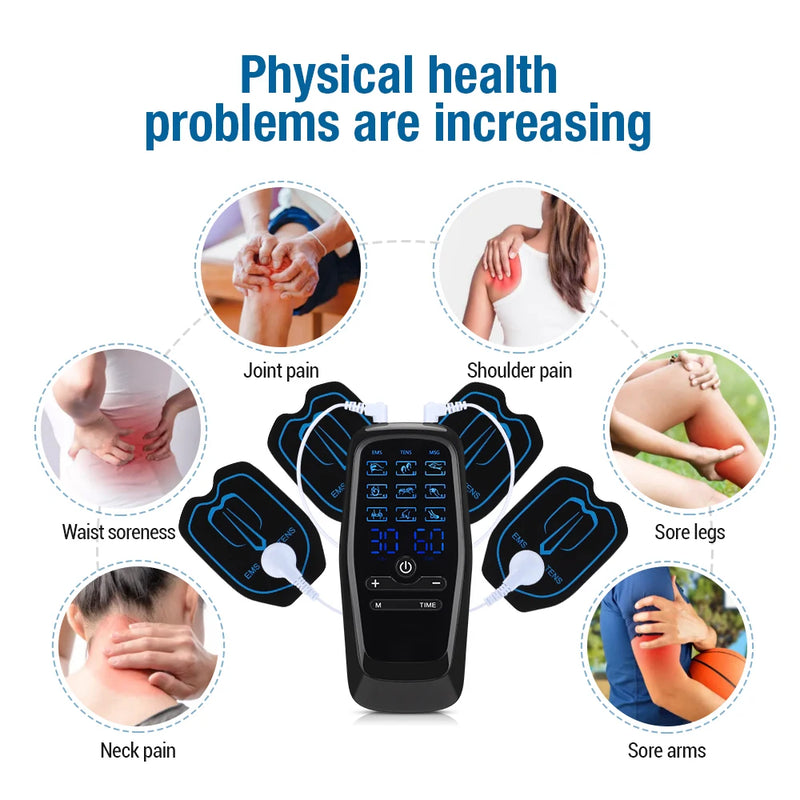 EMS Tens Muscle Stimulator Electric Full Body Massager 9 Modes 30 Levels Digital Pulse Physical Therapy Simulate Back Massage