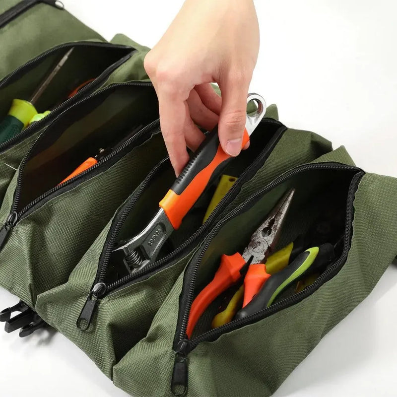 Father's Day Multi-Purpose Tool Bag High-Quality Professional Multi Pocket Hardware Tools Pouch Roll UP Portable Small Tools Organizer Bag Fathers Day Special