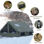 Pakicetus Large Inflatable camping tent 4-8 people with windows portable water-resistant camping tent