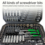150/46pcs Auto Mechanical Repair Tool Set, Multifunctional with Socket, Wrench And Ratchet Set, Auto Repair, Mechanical Toolkit Brand New Father's Day Gift