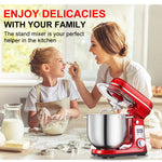 BioloMix Kitchen Food Stand Mixer, Blender, Quiet Motor, Cream Egg Whisk, Whip Dough Kneader, 6-Speed, 1200 W, 6 L