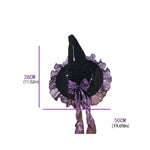 Gothic Lolita Witch Hat – Satin Bow, Lace & Star Pendant Bendable Masquerade Costume Hat for Women, Halloween Party & Cosplay