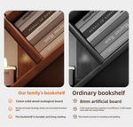 MOYU Tree Shaped Bookshelf with Cabinet Solid Wood Furniture Bookcase Floor Standing Narrow Storage Rack for Home Office Bedroom