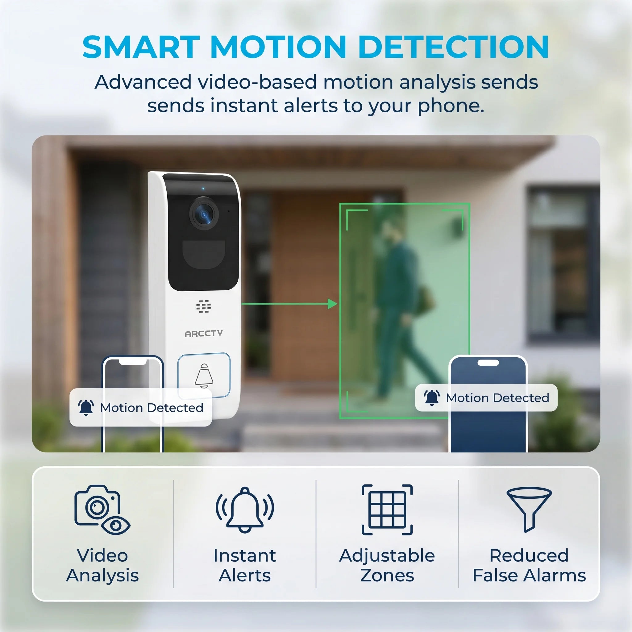 ARCCTV Video Doorbell Camera, 2K Dual-band WiFi
