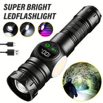 Gondiah Camping High Strong Power LED Flashlights USB Rechargeable Magnetic Tactical Torch with COB Side Light Camping Fishing Zoom Lantern