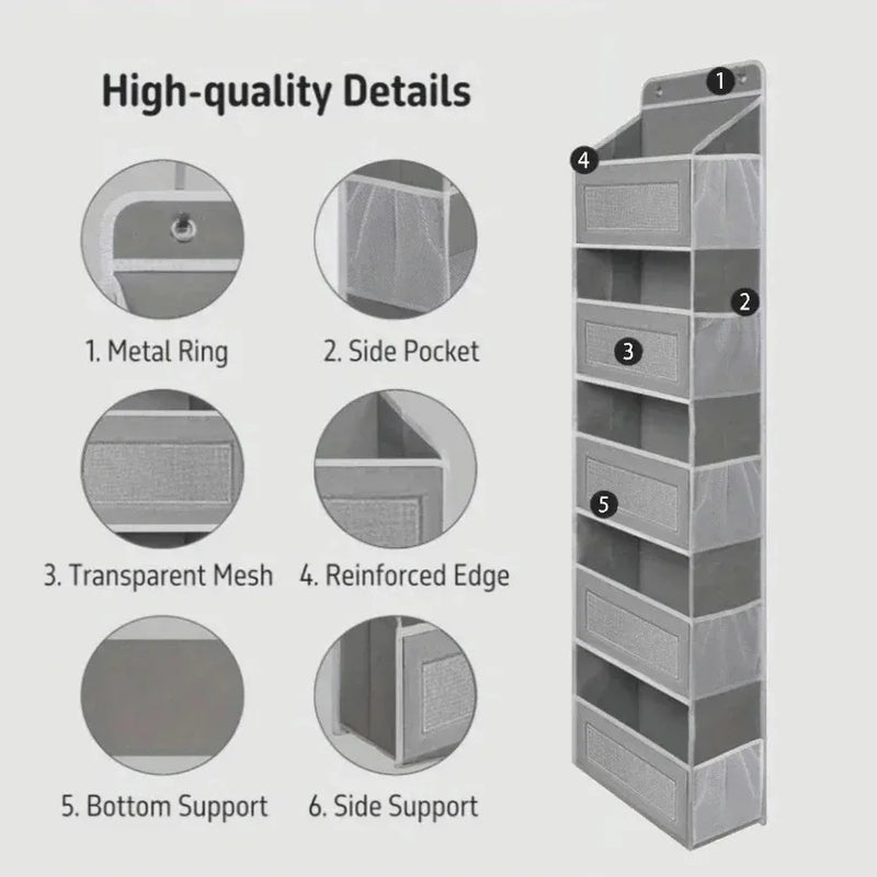 Generic 1PC Hanging Storage Bag with Pockets Over The Door Wall Mounted Storage Rack for Household Space Saving Hanging Organizer Home