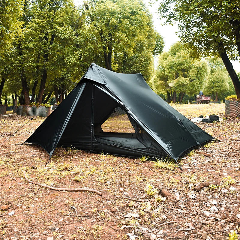 Aricxi tent 2 Person Outdoor Ultralight Camping Tent 3 Season Professional 15D Silnylon Rodless Tent grey black