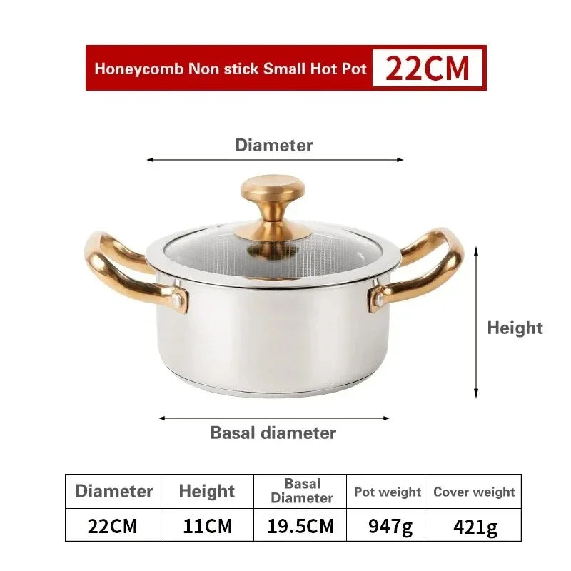 east Essentials Stock 3, Stock Pot Honeycomb Non-stick Pot with lid