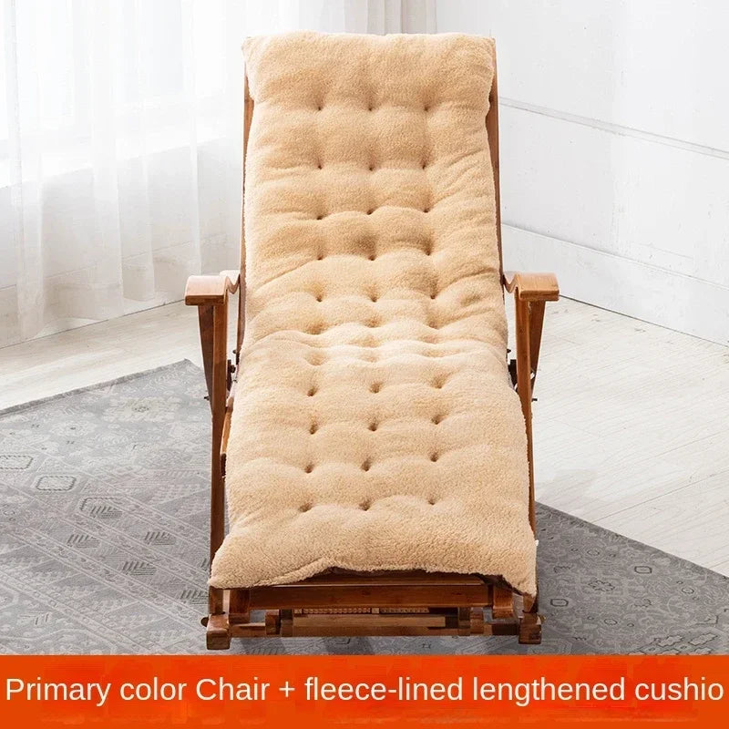 UVR Recliner Folding Rocking Chair Living Room Armchair Bed Office Lunch Break Nap Backrest Stool Bamboo Chaise Longue