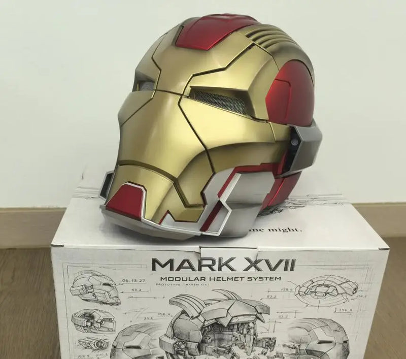 1:1 Iron Man MK5 Helmet – Wearable & Transformable Electronic Helmet, Voice-Activated Opening & Closing, Cosplay Costume Prop, Collectible Decoration & Gift
