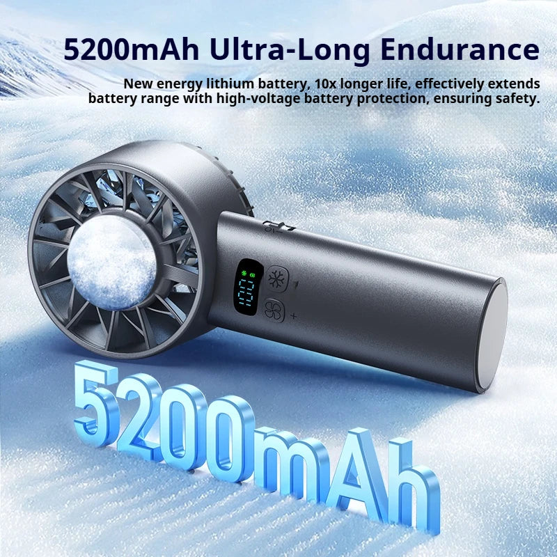HOMEFISH Ice compress high-speed cooling fan handheld fans USB Rechargeable portable