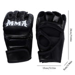 Half Finger Boxing Gloves Pu Leather Mma Fighting Kick Gloves Sanda Training Mma Taekwondo Boxing Sandbag Adult Tkd Fight G H6l5