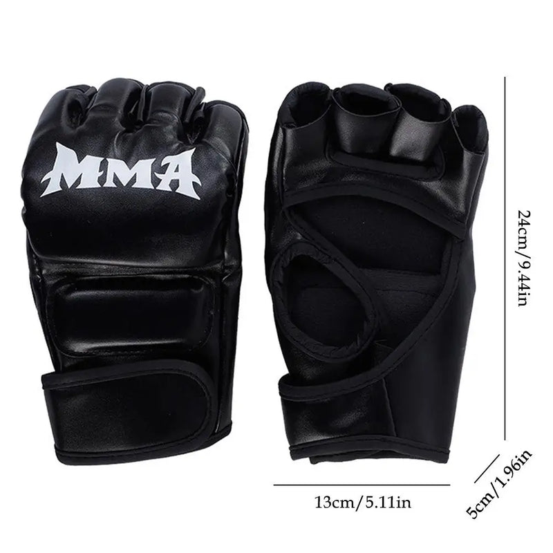 Half Finger Boxing Gloves Pu Leather Mma Fighting Kick Gloves Sanda Training Mma Taekwondo Boxing Sandbag Adult Tkd Fight G H6l5