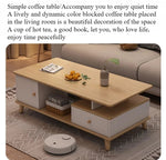 east Home Coffee table living room household modern simple coffee table small apartment solid wood leg tea table tea table square