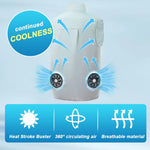 Lightweight Outdoor Cooling Vest - Men's 3-Speed 9-Blade Fan System for Camping, Fishing, Construction & Heat Relief