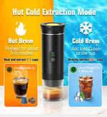 DENOKIN Portable Espresso Coffee Machine With Digital Display 3-in-1 Capsule Coffee Maker for Car & Home Camping Coffee Maker