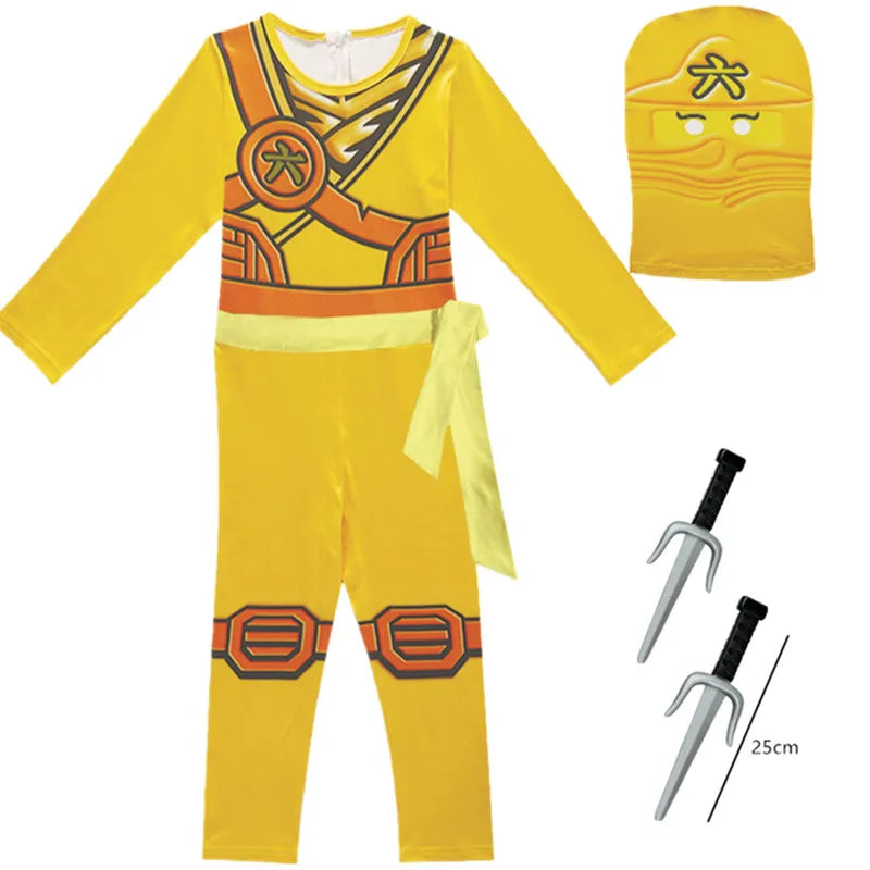 Kids Ninja Cosplay Costume – Boys' Ninja Jumpsuit & Superhero Outfit for Halloween, Christmas, Parties & Dress-Up