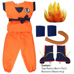 NEW Goku Cosplay Costume for Kids & Adults – Son Goku Super Saiyan Training Suit with Wig, Party Outfit