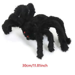 Giant Black Plush Spider Halloween Decoration – 30–200cm Scary Spider Prop for Haunted Houses, Indoor & Outdoor Parties and Horror Decor