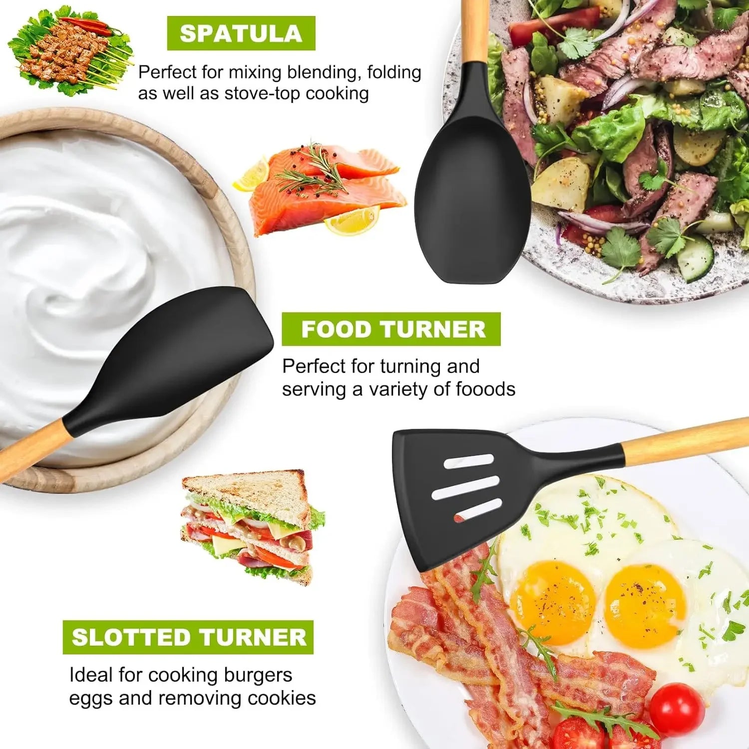 MasterBro 36pcs silicone utensil cooking set with holder