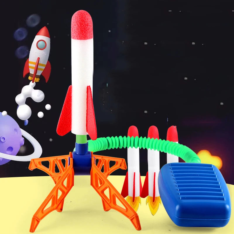 Kids Rocket Launcher Step Pump Power Air Pressed Stomp Outdoor