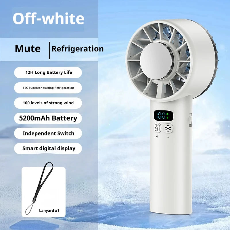 HOMEFISH Ice compress high-speed cooling fan handheld fans USB Rechargeable portable