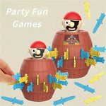 Pirate Barrel Game Interactive Pop-Up Pirate Toy Bucket with Swords Puzzle Action Game