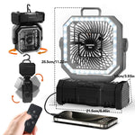 Radiator Fan 20000mAh Battery Camping Fan 4 LED Lantern 8 Speeds Portable Fan