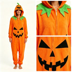Halloween Pumpkin – Plush Orange Jumpsuit Costume for Adults & Kids, Unisex Carnival Party Outfit, Cosplay & Dress-Up Kigurumi Onesie Costume