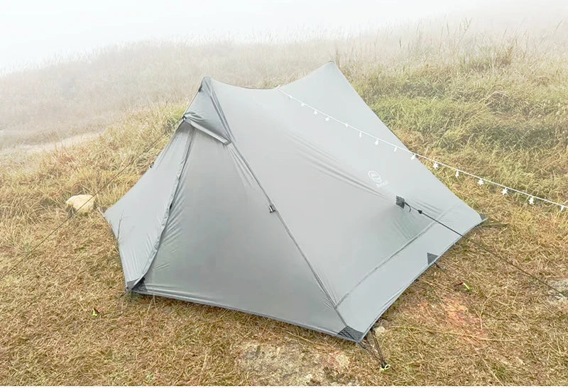 Aricxi tent 2 Person Outdoor Ultralight Camping Tent 3 Season Professional 15D Silnylon Rodless Tent grey black
